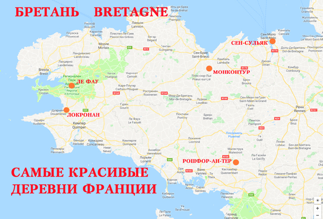 карта Бретани